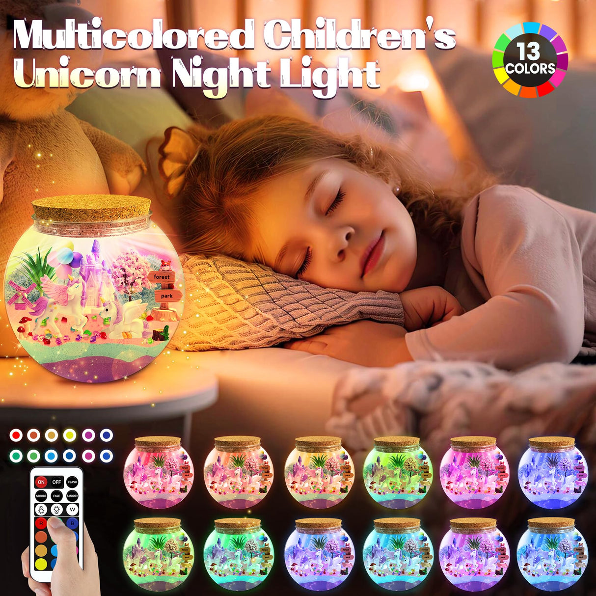 Mscawow Unicorn Terrarium Kit for Kids, DIY Light-Up Decorations Arts & Craft Kit - 4 5 6 7 8-12 Year Old Girl Birthday Gift Toys Mscawow