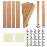 50pcs Natural Wooden Candle Wicks Kit - 5.1 X 0.5 Inch, Crackling Wicks with Stand for DIY Candle Making Craft Phinicco
