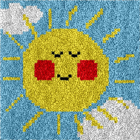 Yglnden Latch Hook Kits Rug Sunflower Crochet Yarn Cushion Colour Pre-Printed Canvas Rug Needlework DIY Hook and Latch Kit Christmas Home Decoration 30x30cm/12 X12inch Yglnden