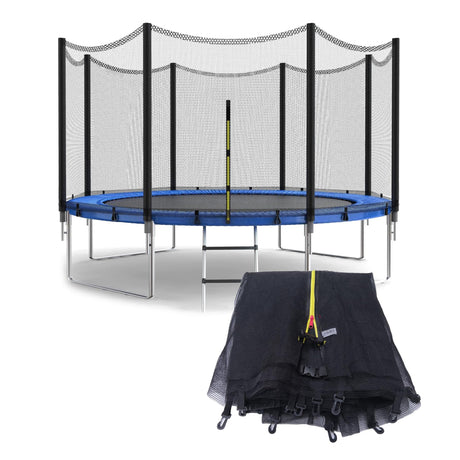 SUOGROLI Trampoline Safety Net, 4/4.6/5/6/8/10/12/13/14/16FT Garden Trampoline Replacement Fences, Kids Protective Net,244cm-6Poles-8ft,Black SUOGROLI
