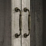 Timechee 78.7" Tall Curio Display Cabinet for Collection, 3 Tier Bookshelf with 9 Drawers & 4 Tempered Glass Doors, Showcase Display Cabinets for Living Room with Adjustable Shelves, Antique Oak Timechee