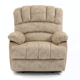 Modern Manual Recliner Chair for Adults,Lazy Boy Recliner Chair, Oversized Single Sofa with Footrest&Adjustable Backrest,Pockets,Fabric (Beige) HRVEOCEI