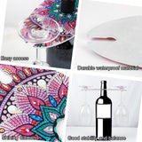 Diamond Painting Wine Glass Rack, DIY Pink Wine Glass Holder Storage Diamond Art Acrylic Organizer Stemware Rack for Bar Kitchen Cabinet (Mandala Style) antor