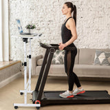 Small Standing Desk Adjustable Height,Rolling Computer Desk,Mobile Standing Desk with Wheels,Portable Stand Up Desk,Tall Computer Table,Adjustable Desktop Sit Stand Desk,Size 31.5x15.7 Inch White Dekhaoxe