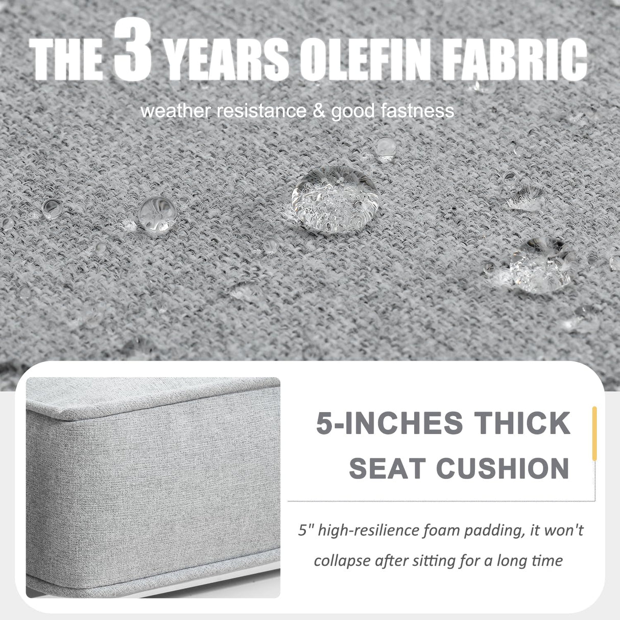 LayinSun Outdoor Aluminum Furniture Set, 5 Pieces Patio Sectional Conversation Chat Sofa Modern Seating Set with Coffee Table LayinSun