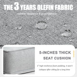 LayinSun Outdoor Aluminum Furniture Set, 5 Pieces Patio Sectional Conversation Chat Sofa Modern Seating Set with Coffee Table LayinSun