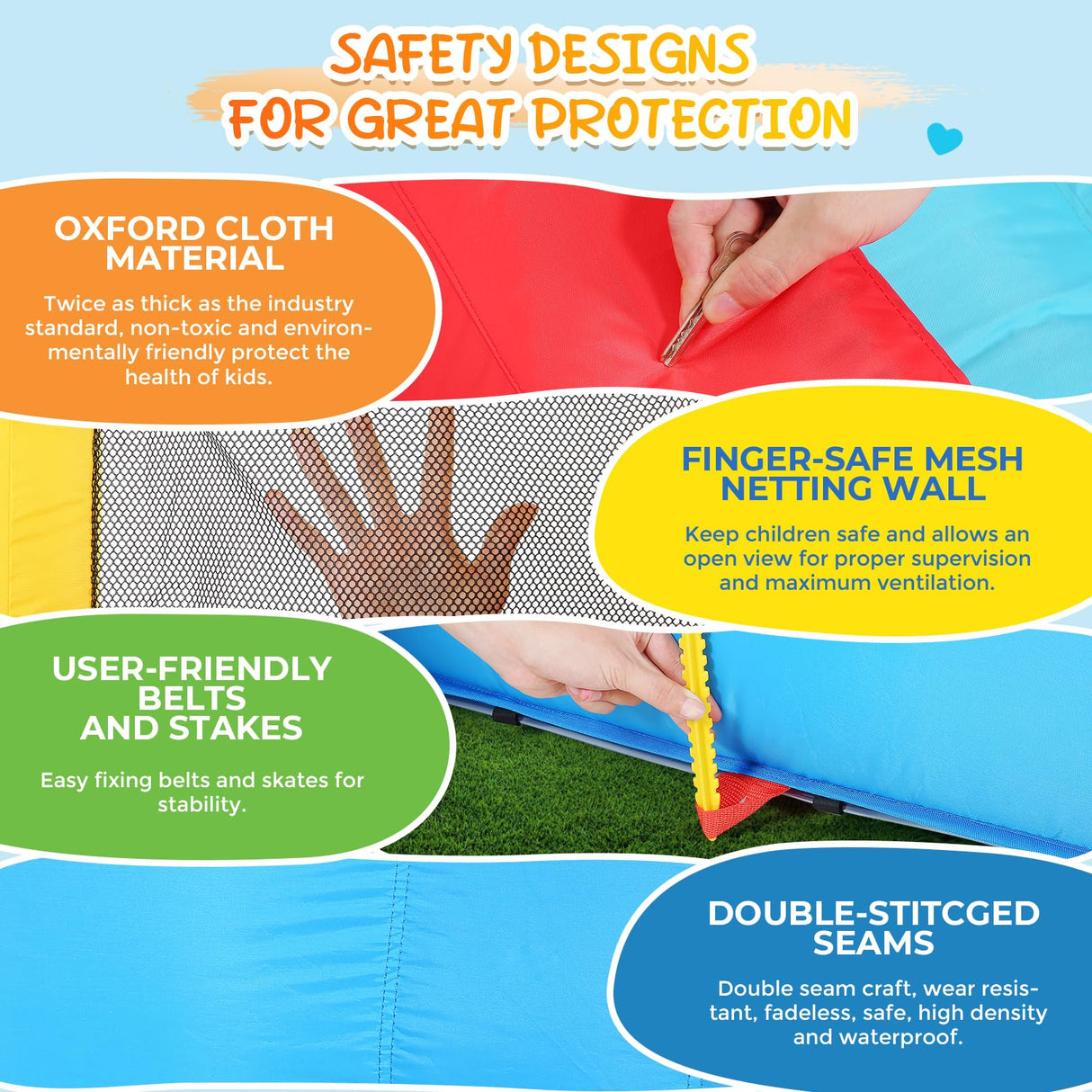 Whubefy Inflatable Water Slide for Kids, 14.5 x 13 FT Water Bounce House for Backyard, Inflatable Water Park for Kids, Waterslide PVC & Oxford Bounce House with Slide, 2 Water Gun & 520W Blower Whubefy