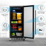 NewAir 15" Commercial Beverage Refrigerator | Weatherproof Stainless Steel Fridge | Built-In or Freestanding Outdoor Patio Fridge For Beer, Wine, Food NCR032SS00 NewAir