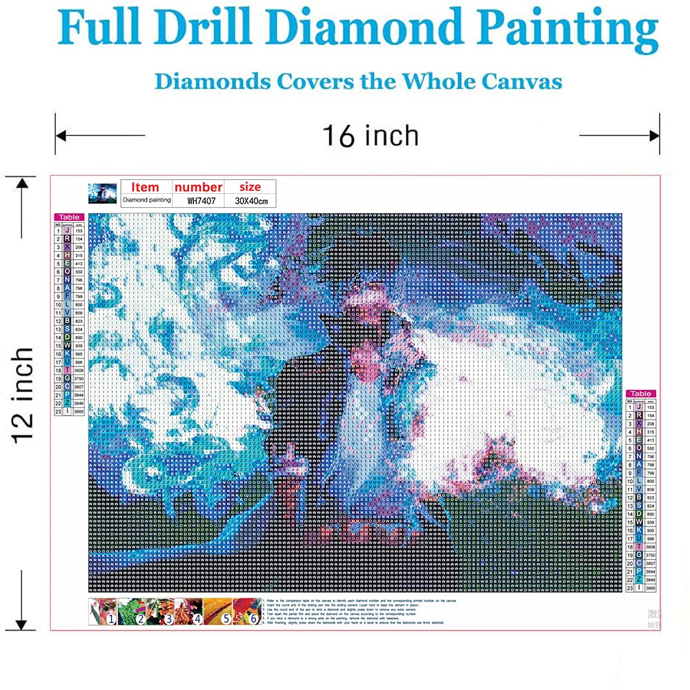 DIY 5D Diamond Painting Anime by Number Kits Full Drills for Adults, Cross Stitch Crystal Rhinestone Embroidery Pictures Arts Craft for Home Wall Decor Gift.(X-Y-30X40) MasxcupLy