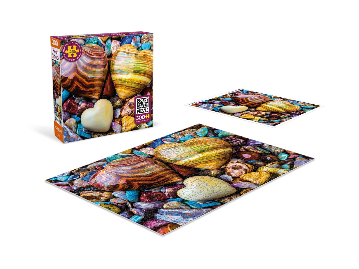 Ceaco – Heart Stones - 300 Piece Jigsaw Space Saver Puzzle – Puzzles for Smaller Spaces and Surfaces Ceaco