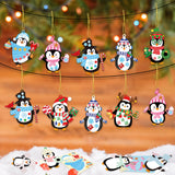 28 Pack Winter Christmas DIY Crafts Kit for Kids, Make Your Own Christmas Penguin Ornaments Stickers Cutouts Art Crafts Bulk for Kids Winter Holiday Xmas Home Class Art Game Activities Party Favors VABAMNA