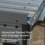 Domi 8' x10' Lean to Gazebo with Upgraded Drainage System, Wall Mounted Gazebo Hardtop Galvanized Steel Sloping Roof for Patio Deck Backyard Lawn Party（Gray） domi outdoor living