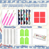 Independence Day Diamond Painting Kits for Boys 4 Pack 5D Military Diamond Art Patriotic Drill DIY American Flag Diamond Painting for Adults Home Wall Holiday Craft Decor, 12 x 16 Inches Leinuosen