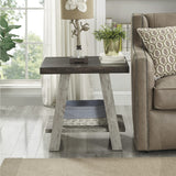 Roundhill Furniture Athens Contemporary Replicated Wood Regular End Table, Weathered Walnut and Gray Roundhill Furniture