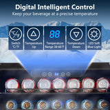 Beverage Fridge 24 Inch Beverage and Wine Cooler Built-in or Freestanding - 120 Cans & 16 Bottles Capacity Wine Refrigerator Cooler Kalamera