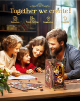 Rolife Book Nook Kit Fall into Wonder DIY Miniature Kit, 9.9" Tree Hollow Booknook 3D Wooden Puzzle with LEDs Fairy Tale Bookshelf Decor Gift for Adults & Teens Rolife
