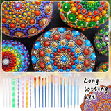 Weysat Mandala Rock Painting Kit Mandala Dotting Tools Kit Include Large Wooden Rocks Stencils Dot Tools Palettes Acrylic Paints Brush Bags for Adults Art DIY Crafts Gift Home Decor Supplies Weysat