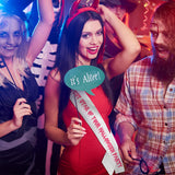 PAMASE Blank White Satin Sash - DIY Senior Bride Pageant Sashes with Safety Pins, Slogan Blessing Accessory for Birthdays, Weddings, Hen Parties 3 Pcs PAMASE