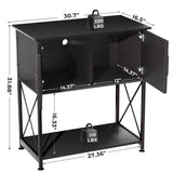 Herture 20-29 Gallon Aquarium Stand Metal Frame Fish Tank Stand with Cabinet Storage, for 20 Gallon Long Aquarium,30.7" L*16.5" W Tabletop,330LBS Capacity Black PG01YGB Herture