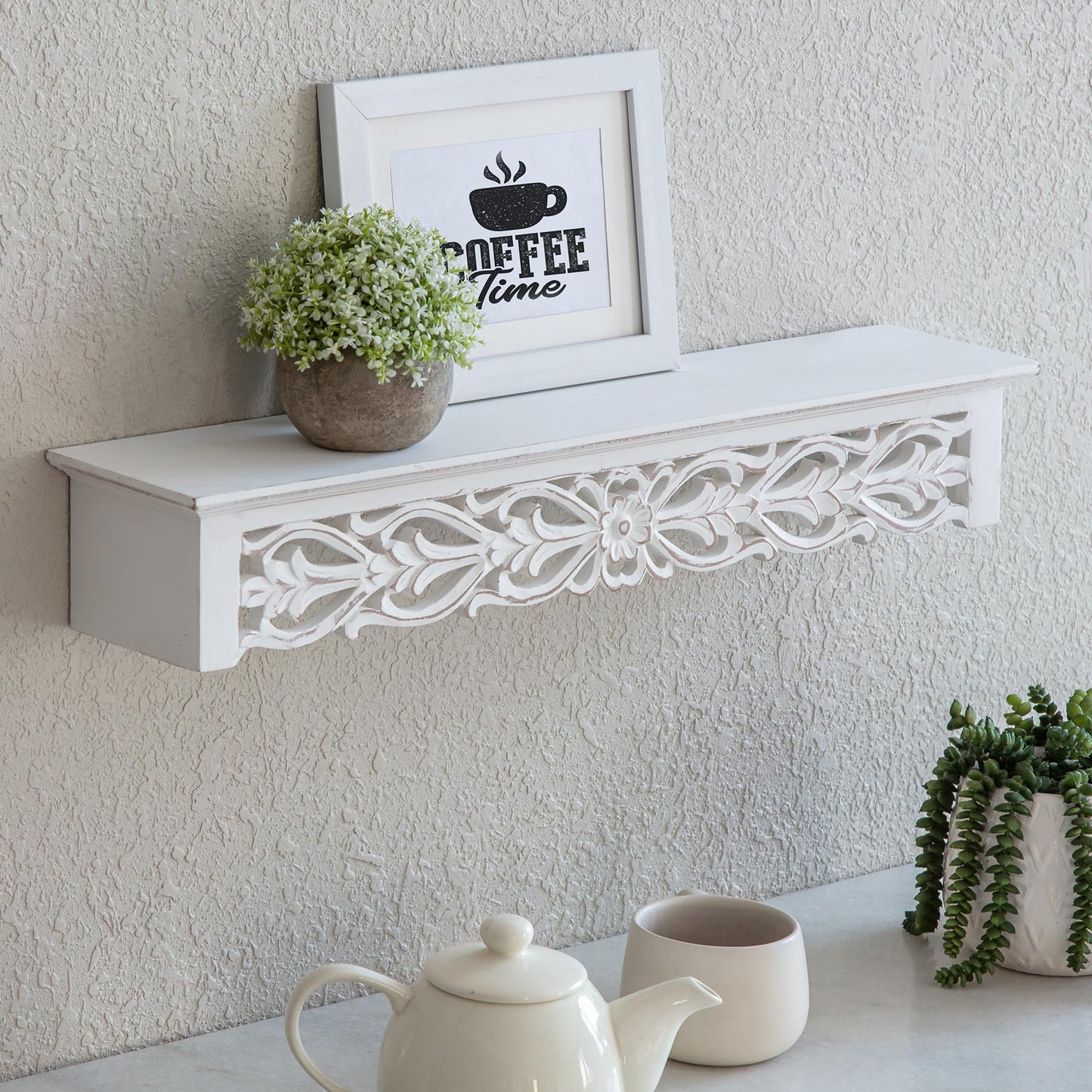 Habitat Hyla White 5-in Floating Shelf - WoodArtSupply