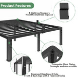 NKZ 14 Inch Queen Bed Frame, Sturdy Metal Platform with Round Corner Legs, 3,500 lbs Heavy Duty Steel Slat Support, Easy Assembly, Noise Free, No Box Spring Needed NKZ