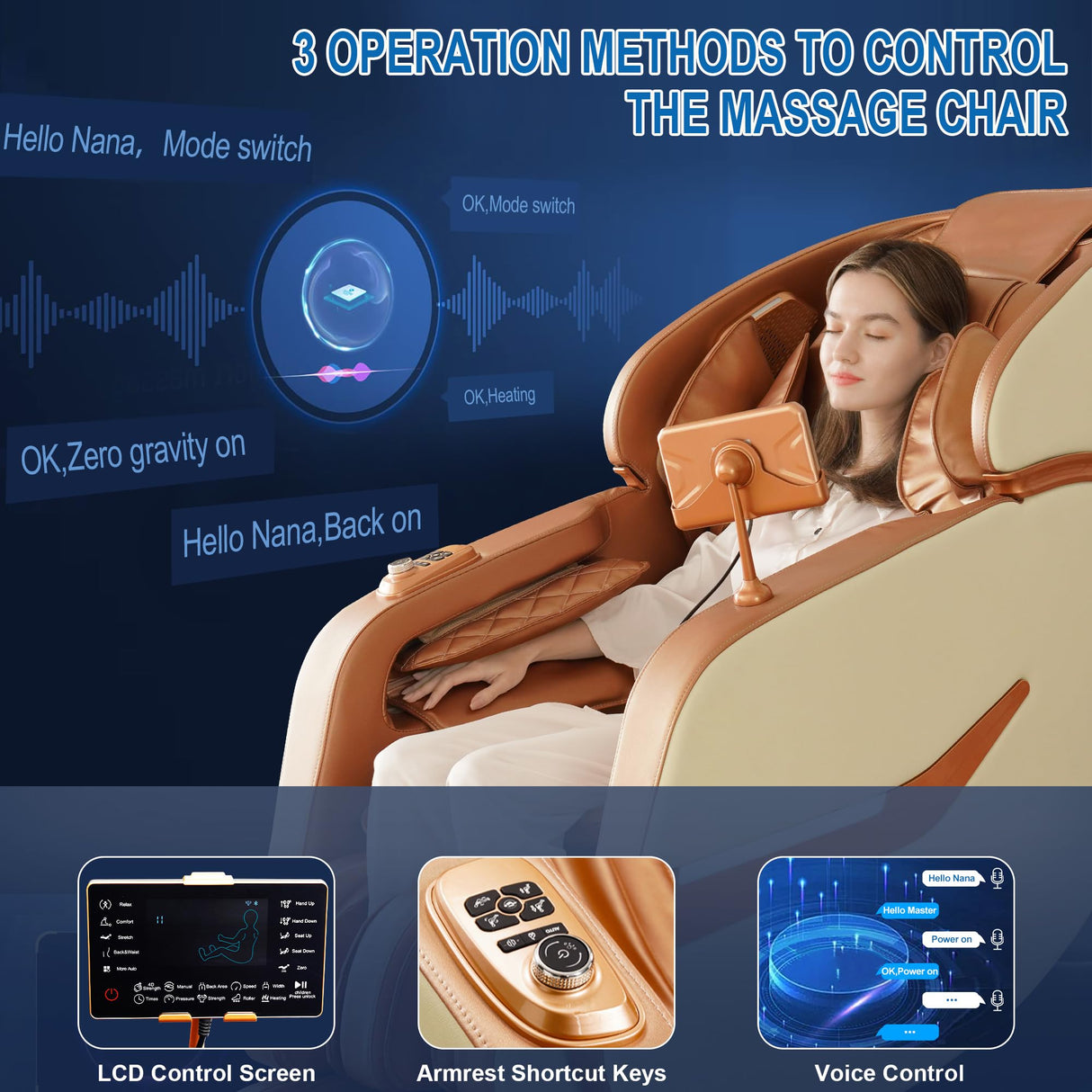 MEROUS 4D Zero Gravity Massage Chair Recliner, Easy Control SL-Track Shiatsu Massage Chair Full Body with Body Scan,Waist Heating,Bluetooth,Foot Rollers,32 Airbags&Extended Footrest (Gold) MEROUS