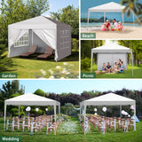 Outvita 10x10ft Ez Pop Up Canopy, Portable Instant Canopy Tent with 4 SideWalls for Outdoor Events, Party, Wedding, Birthday,Graduation Outvita