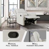 Lexicon Manual Recliner Chair, Reclining Sofa Chair, Home Theater Seating, Wall Hugger, Manual Recliner for Living Room/Office/Apartment, Easy Assembly, Taupe Faux Leather Lexicon