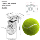 Swivel Casters Set of 4, 2 Inch Caster Wheels for Furniture, Crystal Clear Polyurethane Furniture Casters-Rolling Castors with 360 Degree Plate for Cabinet,Ottoman,Bench (500 Lbs,Screws Included) YAEMIKY