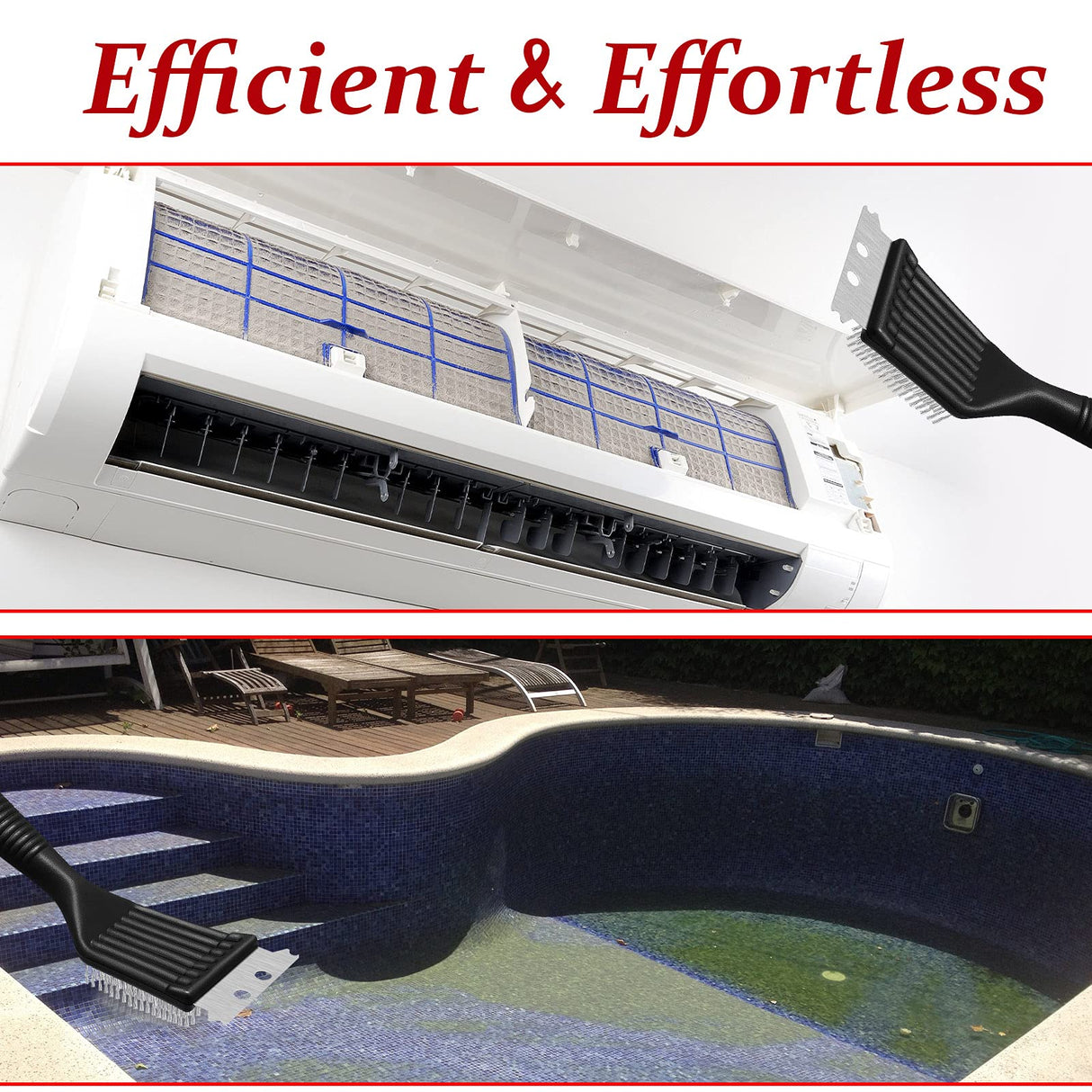 Chengu 2 Pieces Grill Brush and Scraper Stainless Steel Wire Grill Brush Extra Strong BBQ Cleaner Accessories Heavy Duty Barbecue Cleaning Brush Cleaner (8 Inch) CHENGU