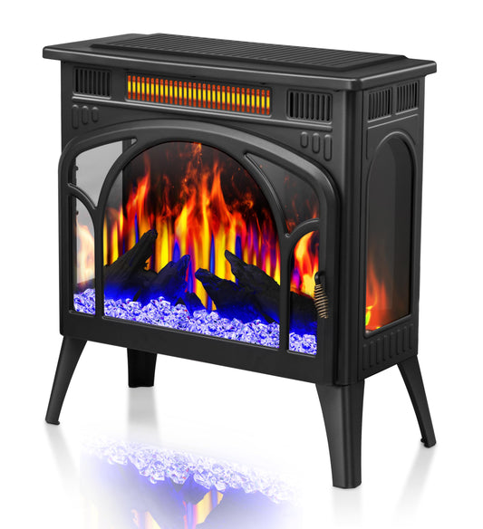 Electric Fireplace Heater Portable Electric Fireplace Stove Heater Indoor,12 Flame Colors,12 Flame Bed Colors,5 Flame Brightness,5 Flame Speeds,Control The Temperature