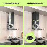 FIREGAS Wall Mount Range Hood 30 inch with 3 Speed Fan,black range hood with tempered glass,400CFM,Push Button Controls, LED Lighting, Permanent Filters in Stainless Steel,includes 2 Charcoal Filters FIREGAS