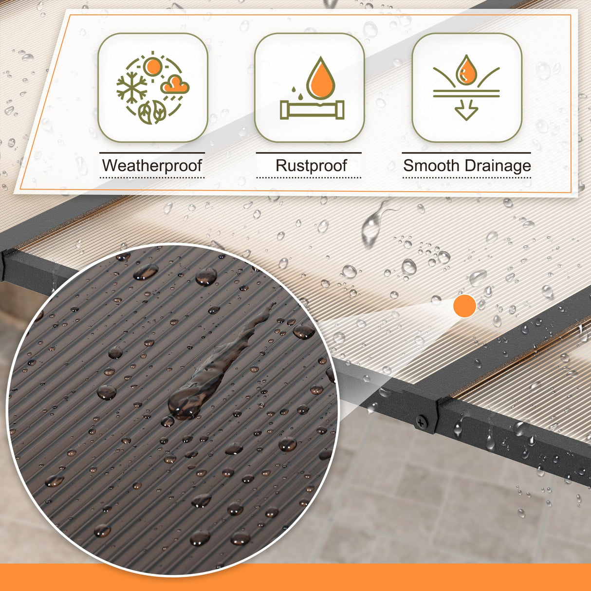 Crownland 10'x10' Outdoor Gazebo Hardtop, Wall-Mounted Lean-to Gazebo with Dewatering Hole, Large Outdoor Pergola Awning, Waterproof for Deck, Backyard, Garden, Porch Crownland