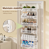 DAOTENGQL 6-Tier Over The Door Pantry Organizer with Mesh Baskets, Adjustable & Stable Hanging Spice Rack for Kitchen, Bathroom, Bedroom, and Baby Essentials Storage (16" W 6-Tiers, White) DAOTENGQL