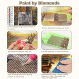 CEOVR Deer Diamond Art Kits for Adults, 5D DIY Full Drill Animal Diamond Painting Dots Crystal Gem Art, Adult Crafts Kits Arts and Crafts, Wall Decor for Home Office 12x16inch CEOVR