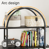 Arbuxzuy Arched Bookshelf 5 Tier Book Shelf, 31.5 Inch Width Industrial Arch Bookcase, Curved Tall Bookshelf with Open Shelves for Home Office, Living Room, Bedroom, Black Arbuxzuy