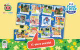 CoComelon Board Book and 12 Large Piece Jigsaw Puzzle for Preschoolers and Toddlers Ages 2+ ; JJ's Family Adventures: (Read, Play & Learn) Cottage Door Press