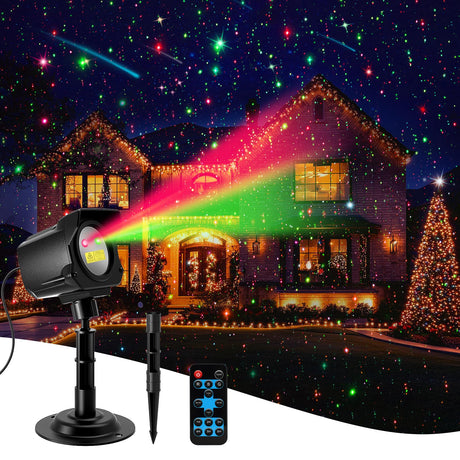Brighter Laser Christmas Projector Lights Outdoor, 2025 Upgraded 2 Colors Christmas Halloween Decorations Light, Efficient Heat Dissipation, Holiday Projector Stars Light Show for House/Party/Garden Yivsen