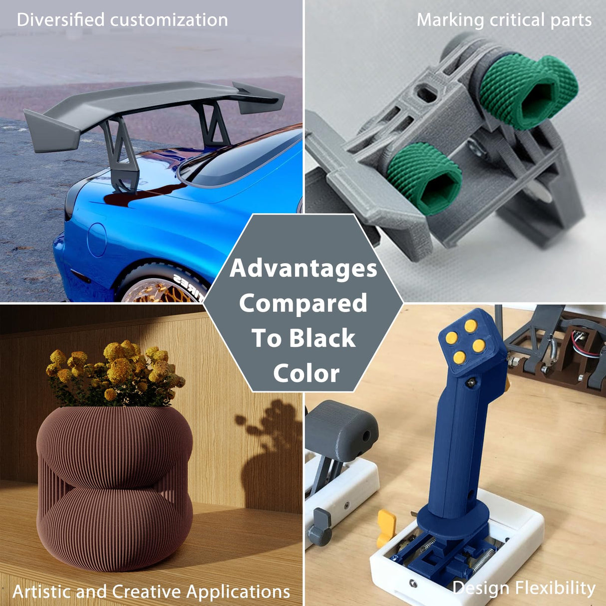 IEMAI 3D Printer Filament Bundle, Colorful Carbon Fiber PLA Filament 1.75mm, Carbon Fiber Filament 250g x 4 Spools(1kg) Dimensional Accuracy +/- 0.02mm (Blue/Blue Grey/Brown/Army Green) IEMAI