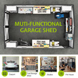 Jocisland 13.2x20.7x8 Ft Carport, Metal Carport with 2 Lockable Doors and 4 Windows, Heavy Duty Carport for Car, Truck, Boats Jocisland