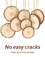 Unfinished Natural Wood Slices Small Wood Rounds with Bark 2.4-2.8” Wood Ornaments Round Wooden Slices for Crafts Small Blank Wood Circles with Holes Wooden Chips Round Wood Chips Wood Cookie 27PCS dukclyn