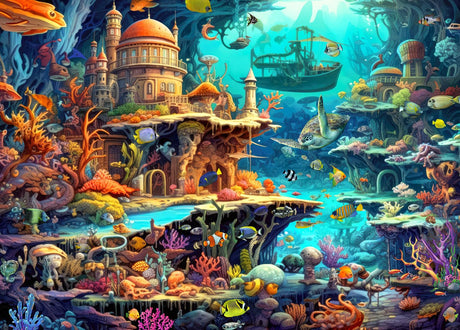 HUADADA 1000 Piece Puzzles for Adults - Whimsical Undersea Fairy Tale - Jigsaw Puzzles for Adults and Kids 1000 Piece Educational Games Colorful Puzzles for Home Decoration-Cartoon Puzzles 1000 Pieces HUADADA