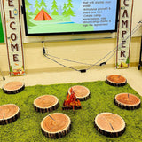 HYSEAS Decorative Round Throw Pillow, 3D Digital Print Comfortable Kids Funny Cute Wood Log Pillow Circle Seating Floor Cushion for Home, Couch, Sofa, Bedroom, Living Room Decor, Stump, 2 Pack HYSEAS