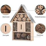 Elipark Wooden Mason Insect Bee Butterfly House,Insect Hotel,an Outdoor Hanging Bamboo Habitat for Bee Butterfly Ladybugs Live,Bee Box,Butterfly Habitat for Garden,9 x 15.7 x 2.5 Inch Elipark