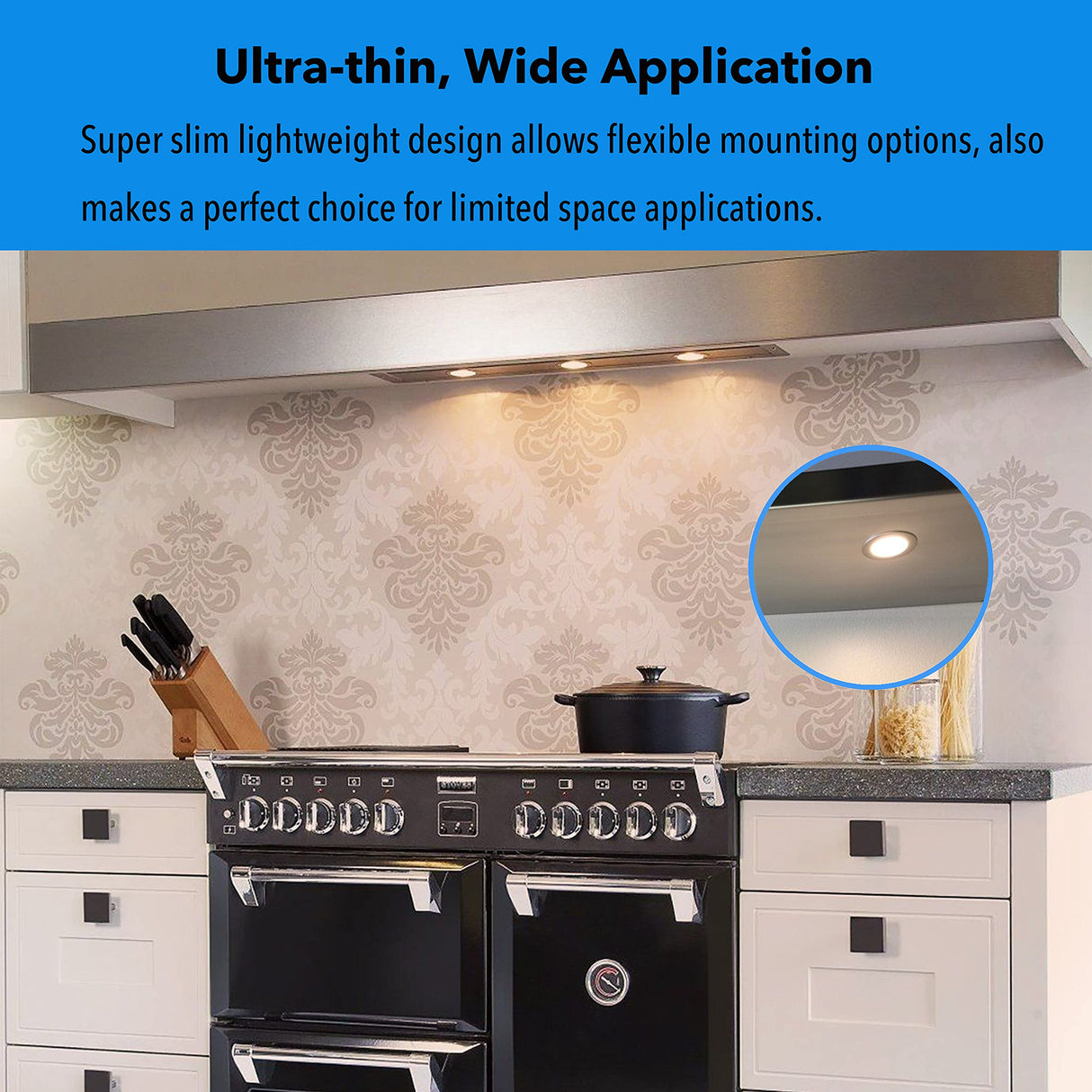 Under Cabinet Lighting Dimmable LED Puck Lights,Recessed Mount,12V Low Volt,60mm Cutout Haolgen Bulb Replace,Small Puck Light Plug in for Curio,Book Case,Display Shelf,6000k Cold White,6pcs LAMPAOUS