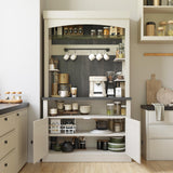 CABIHOME Farmhouse Coffee Bar Cabinet with Storage LED Buffet Cabinet 72" Coffee Hutch Cabinet Large Kitchen Sideboard with Wine Rack/Glass Shelf for Kitchen, Dining Room, Living Room CABIHOME