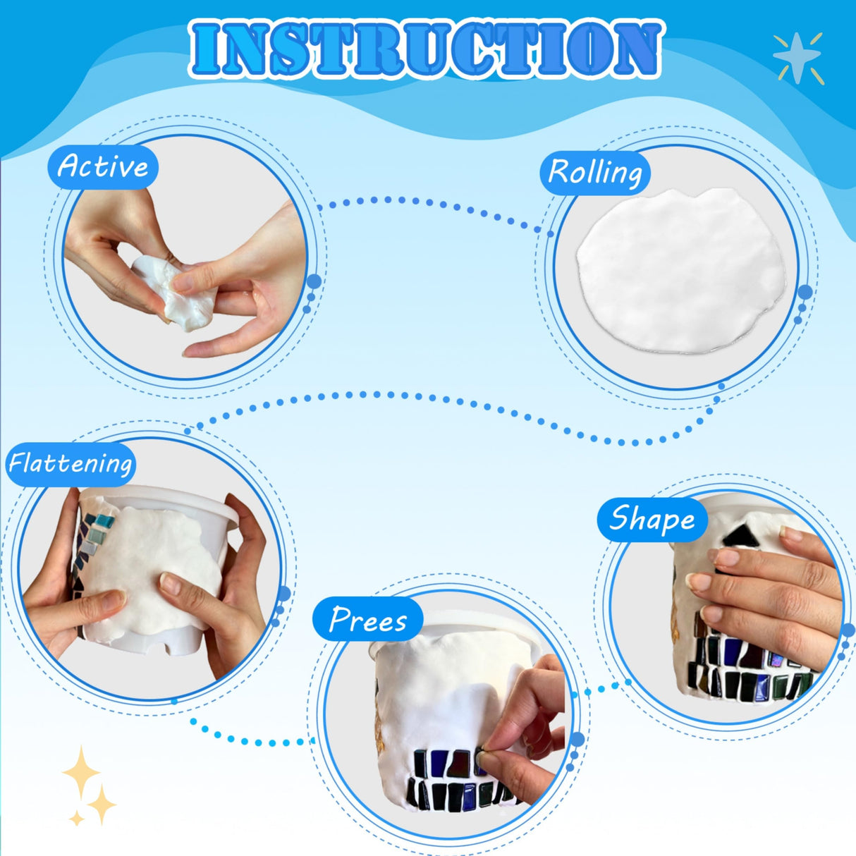 Losnakt Starry Night Style Mosaic Kits for Adults-DIY Flower Pot Arts and Crafts Kits with Vibrant Tiles, Easy Instructions Perfect for Home Decor, Personalized Gifts & Hobbies for Women Losnakt