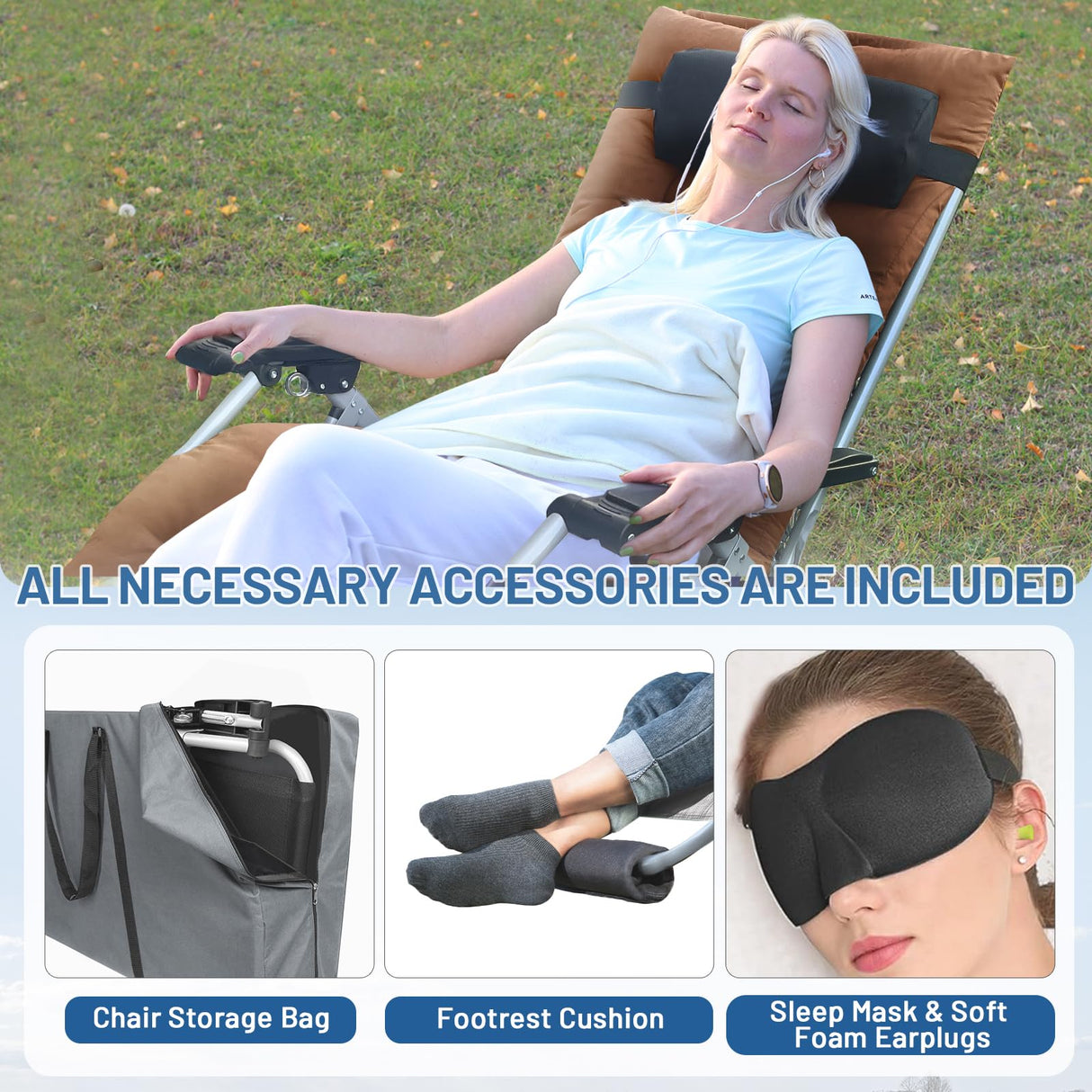 YOMIFUN Oversized Zero Gravity Chair, XL Lounge Chair 29” Width, Padded Recliner Chair W/Removable Cushion & Adj Headrest, Storage Bag, Footrest Cushion, Cup Holder, for Indoor Outdoor, Brown YOMIFUN