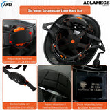 Aolamegs Safe Full Brim Hard Hats Construction OSHA Approved With Clear Visor - ANSI Z89.1 Vented Black Hard Hat With Chin Strap Reflective Cascos De Construccion Safety Helmet for Men 6-Pt Suspension Aolamegs Safe