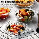 ZYER Round Glass Casserole Dish Set, Glass Casseroles Cookware with Glass Lid, Glass Casserole Dish With Lid(Set of 3-1L+1.4L+1.7L) ZYER